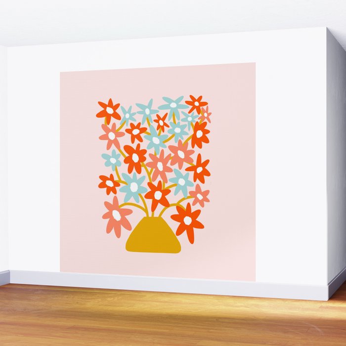 Sunny vase with Super Bloom Daisies Wall Mural Gallery Image 2