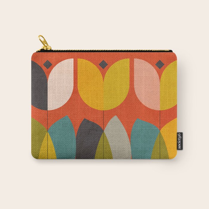 mid century bauhaus floral large 1 Carry All Pouch Gallery Image 1