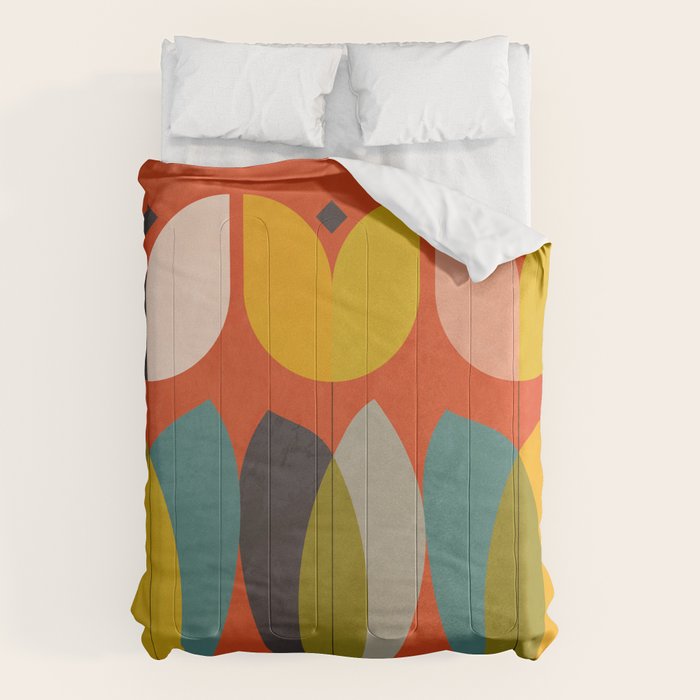 mid century bauhaus floral large 1 Comforter Gallery Image 6
