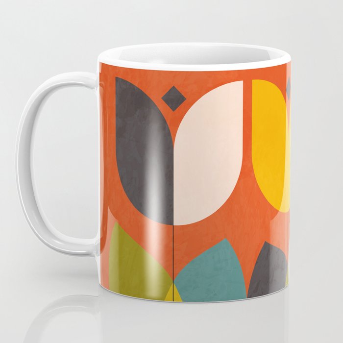 mid century bauhaus floral large 1 Coffee Mug Gallery Image 3