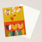 mid century bauhaus floral large 1 Stationery Card Gallery Image 2