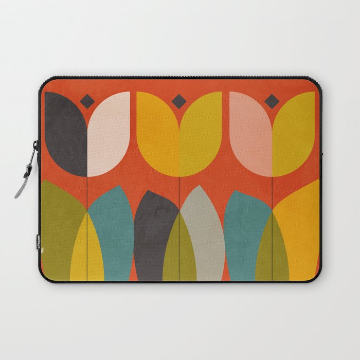 mid century bauhaus floral large 1 Laptop Sleeve Gallery Image 1