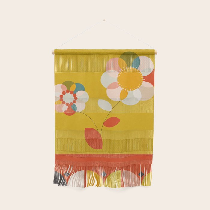 mid century bauhaus floral large 1 Wall Hanging Gallery Image 1