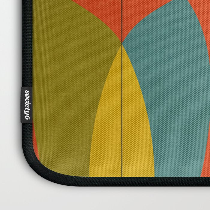 mid century bauhaus floral large 1 Laptop Sleeve Gallery Image 3