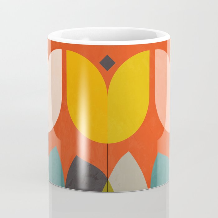 mid century bauhaus floral large 1 Coffee Mug Gallery Image 4