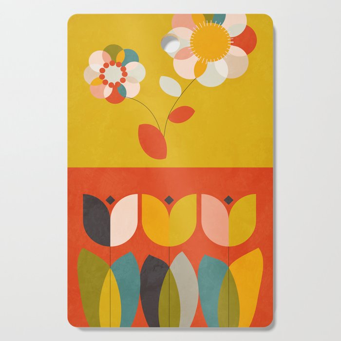 mid century bauhaus floral large 1 Cutting Board Gallery Image 1