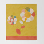 mid century bauhaus floral large 1 Throw Blanket Gallery Image 2