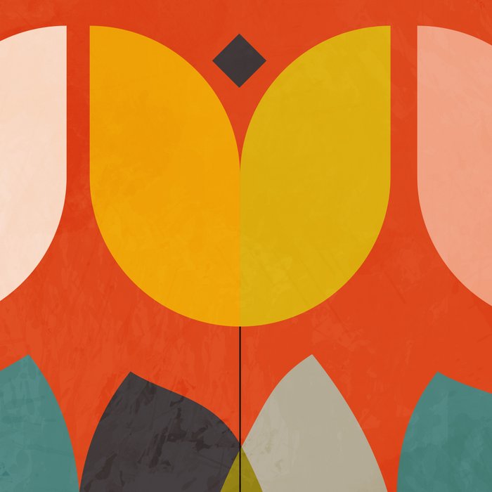 mid century bauhaus floral large 1 Coffee Mug Gallery Image 2