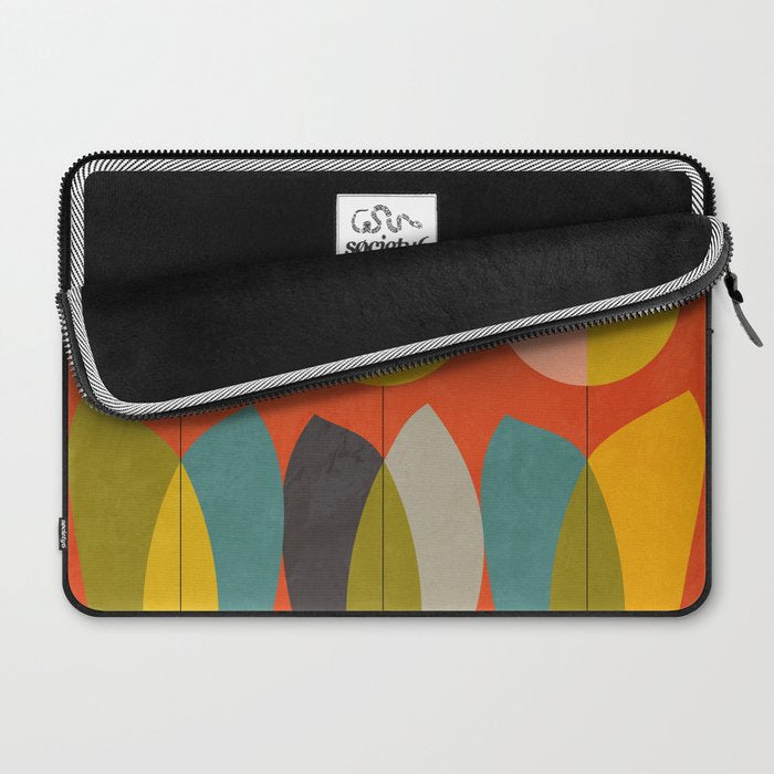 mid century bauhaus floral large 1 Laptop Sleeve Gallery Image 2