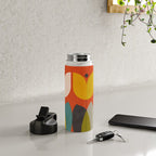 mid century bauhaus floral large 1 Water Bottle Gallery Image 4