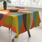 mid century bauhaus floral large 1 Tablecloth Gallery Image 3