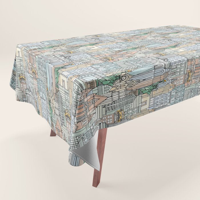 New York watercolor Tablecloth Gallery Image 1