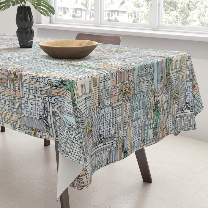 New York watercolor Tablecloth Gallery Image 3