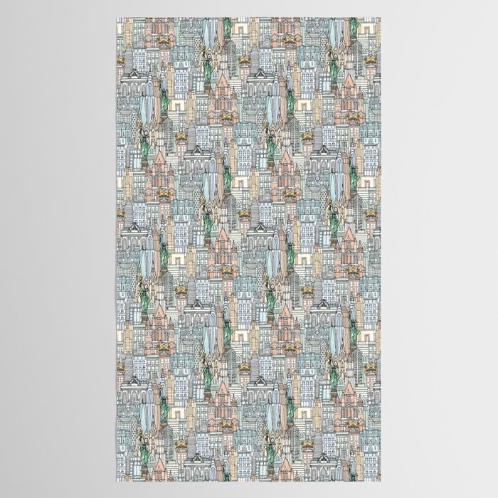 New York watercolor Tablecloth Gallery Image 2