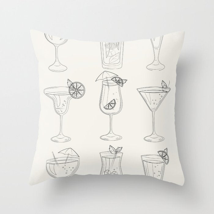 Summer Cocktails 10 Throw Pillow Gallery Image 1