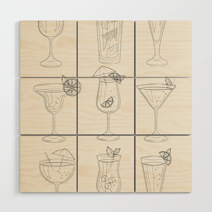 Summer Cocktails 10 Wood Wall Art Gallery Image 1