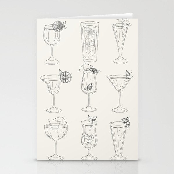 Summer Cocktails 10 Stationery Card Gallery Image 1