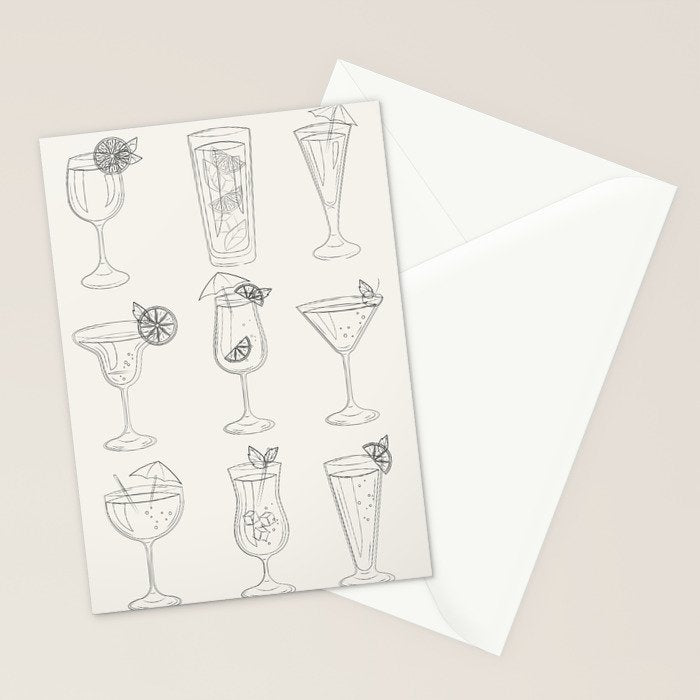 Summer Cocktails 10 Stationery Card Gallery Image 2