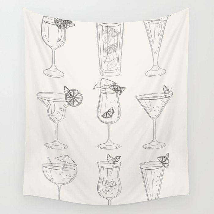 Summer Cocktails 10 Wall Tapestry Gallery Image 4