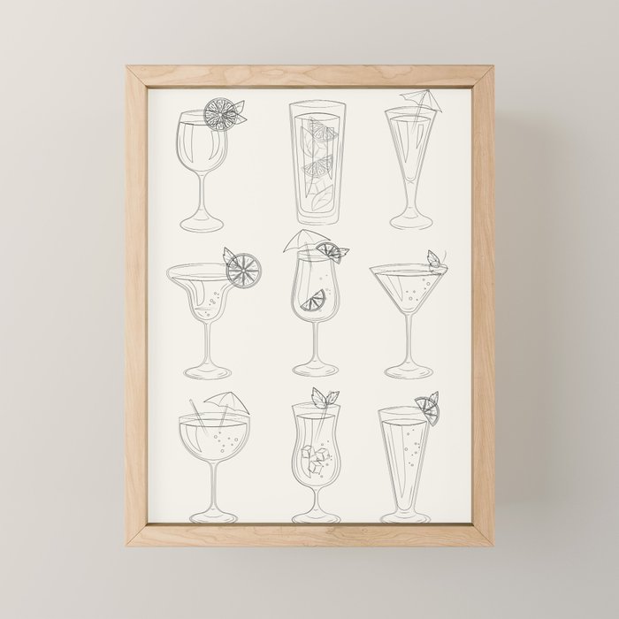 Summer Cocktails 10 Mini Art Print Gallery Image 1