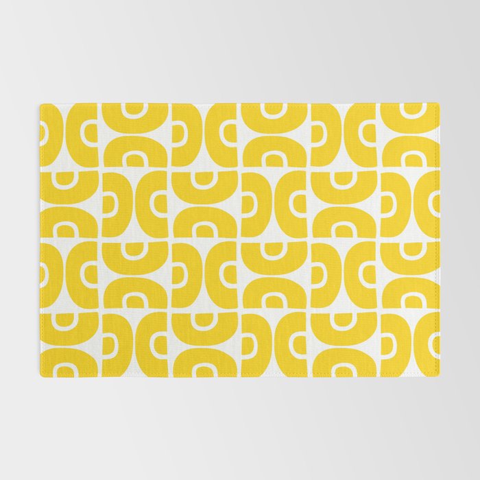 Mid Century Modern Pattern Yellow Rug Gallery Image 2