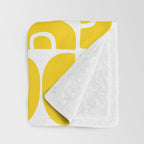 Mid Century Modern Pattern Yellow Throw Blanket Gallery Image 3