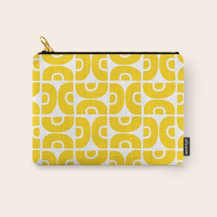 Mid Century Modern Pattern Yellow Carry All Pouch Gallery Image 1