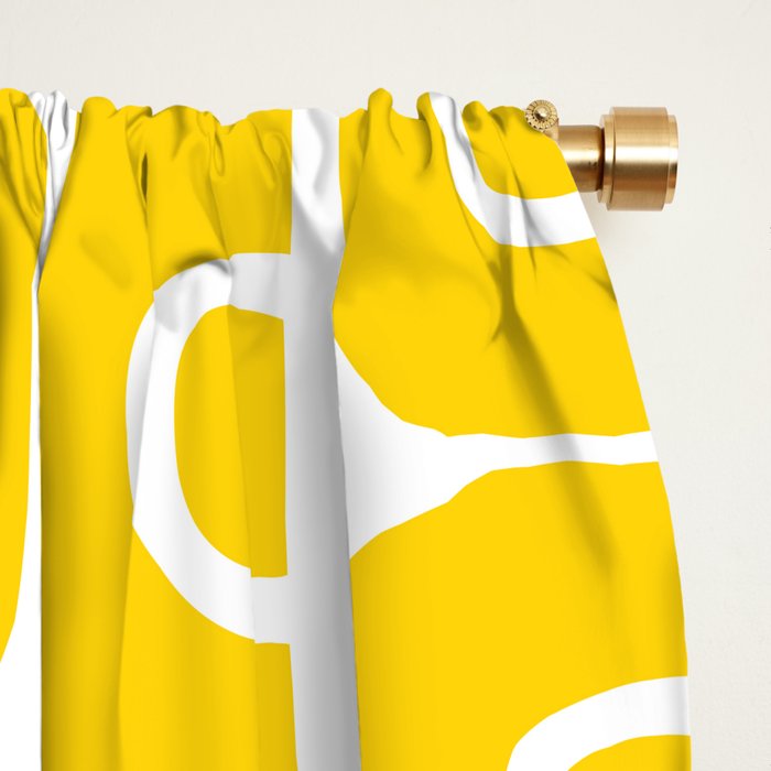Mid Century Modern Pattern Yellow Window Curtain Gallery Image 2