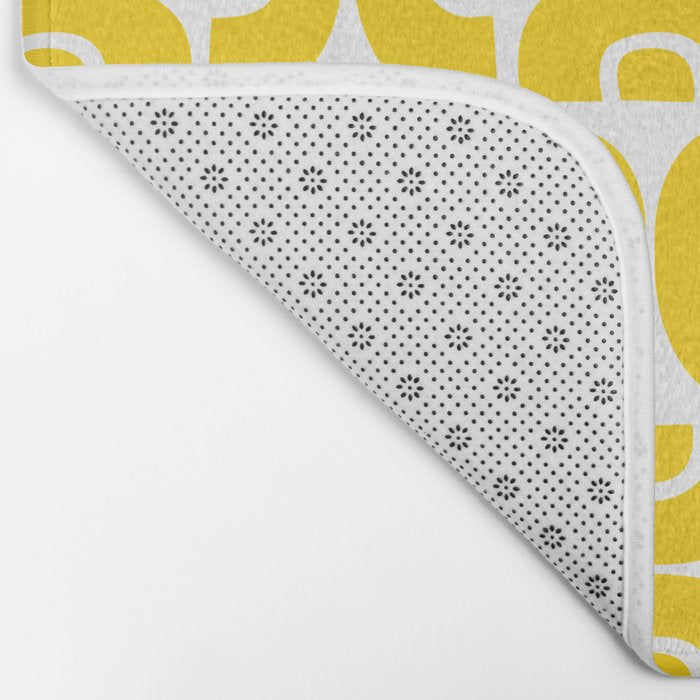 Mid Century Modern Pattern Yellow Bath Mat Gallery Image 2