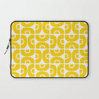 Mid Century Modern Pattern Yellow Laptop Sleeve Gallery Image 1