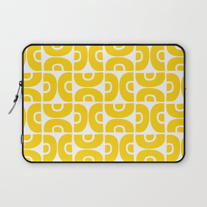 Mid Century Modern Pattern Yellow Laptop Sleeve Gallery Image 1