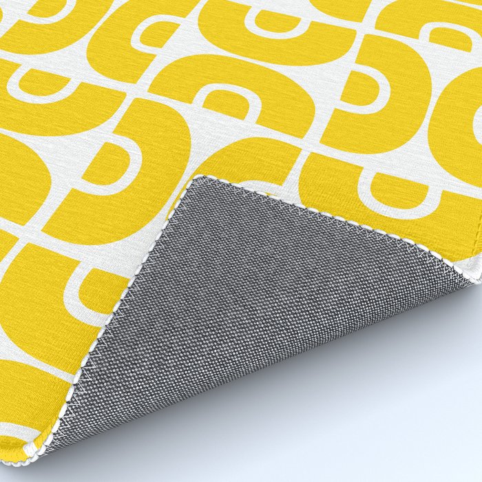 Mid Century Modern Pattern Yellow Rug Gallery Image 4