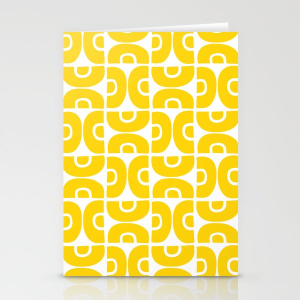Mid Century Modern Pattern Yellow Stationery Card Gallery Image 2