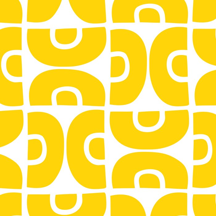 Mid Century Modern Pattern Yellow Coffee Mug Gallery Image 2