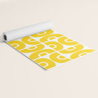 Mid Century Modern Pattern Yellow Yoga Mat Gallery Image 2