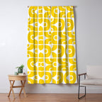 Mid Century Modern Pattern Yellow Window Curtain Gallery Image 5