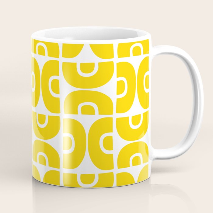 Mid Century Modern Pattern Yellow Coffee Mug Gallery Image 1