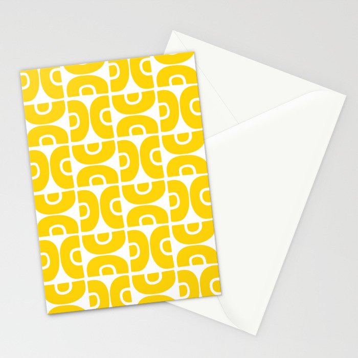Mid Century Modern Pattern Yellow Stationery Card Gallery Image 2