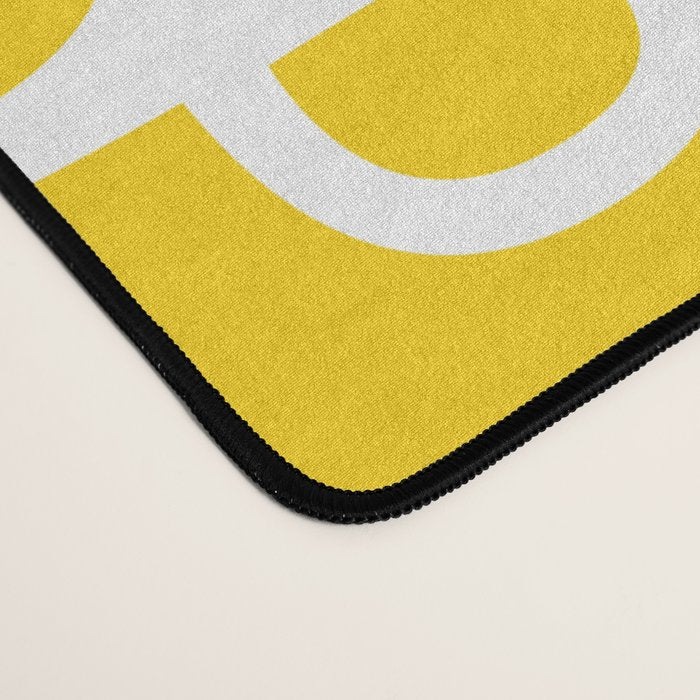 Mid Century Modern Pattern Yellow Desk Mat Gallery Image 4