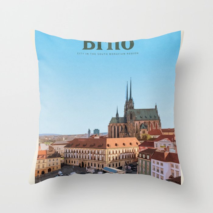 Visit Brno Throw Pillow Gallery Image 6