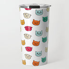 Cat heads in colors Travel Mug Gallery Image 1
