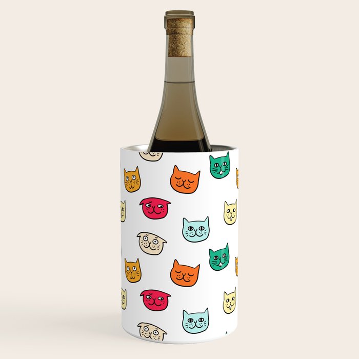 Cat heads in colors Wine Chiller Gallery Image 1