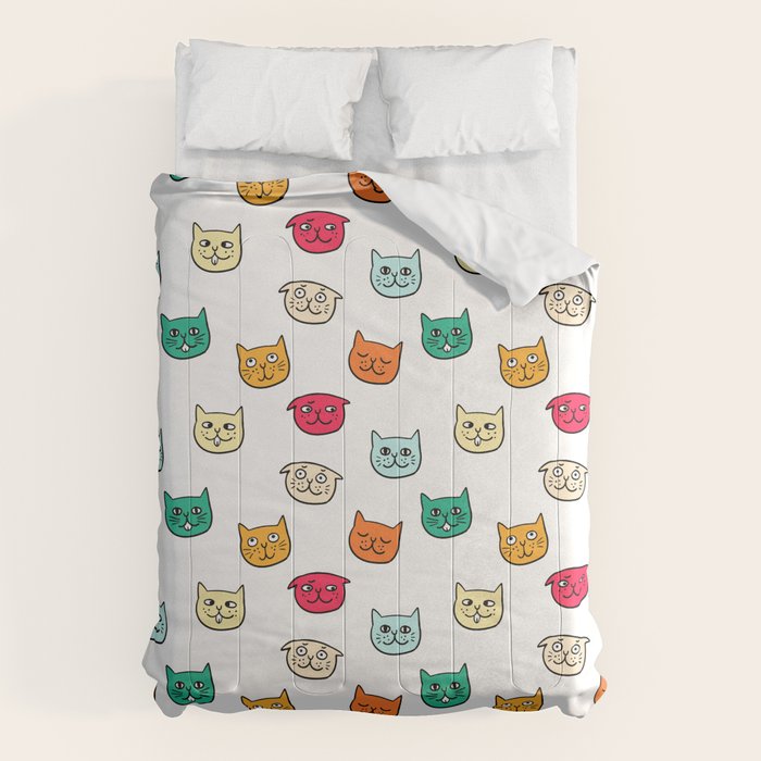 Cat heads in colors Comforter Gallery Image 6