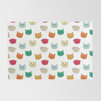 Cat heads in colors Rug Gallery Image 2