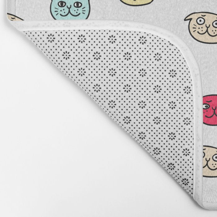 Cat heads in colors Bath Mat Gallery Image 2