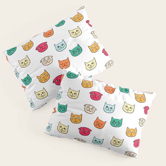 Cat heads in colors Pillow Sham Gallery Image 3
