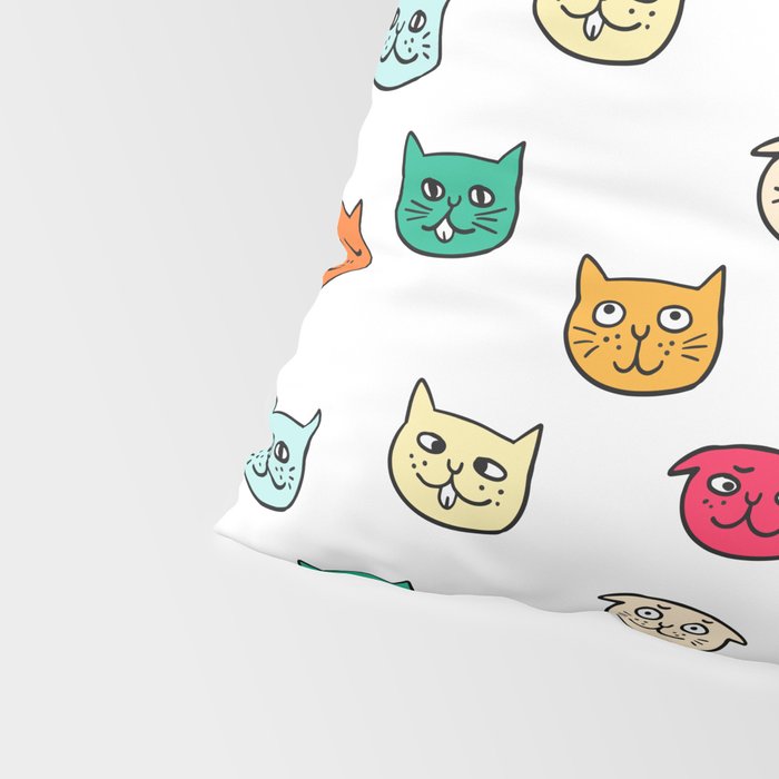 Cat heads in colors Pillow Sham Gallery Image 4
