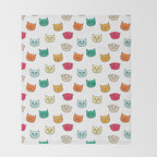 Cat heads in colors Throw Blanket Gallery Image 2