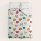 Cat heads in colors Duvet Cover Gallery Image 6