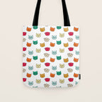 Cat heads in colors Tote Bag Gallery Image 1